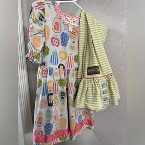 Matilda Jane Pear dress set with ruffle pants